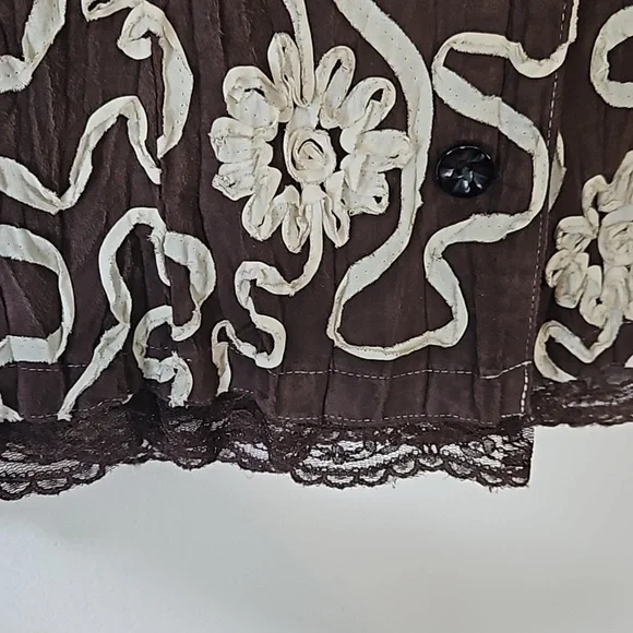 Alberto Makali Embroidered Floral Ribbon Jacket Size 12 - Picture 5 of 6